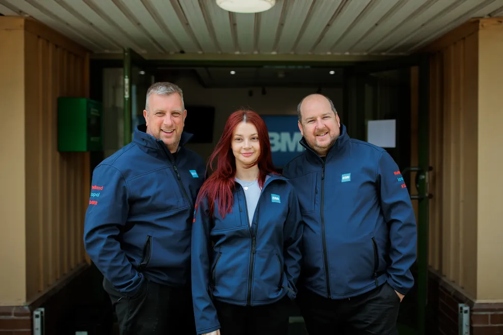 BMI Academy team for training in flat and pitched roofing at our purpose-built roof training centre on Redland or Icopal products